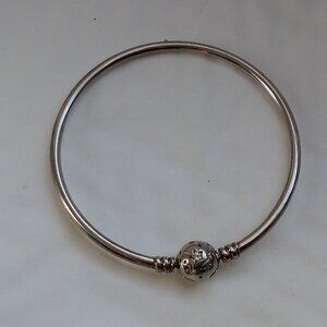 Pandora 925 ALE Celestial Stars Bangle Bracelet Sterling Silver Round Ball Clasp